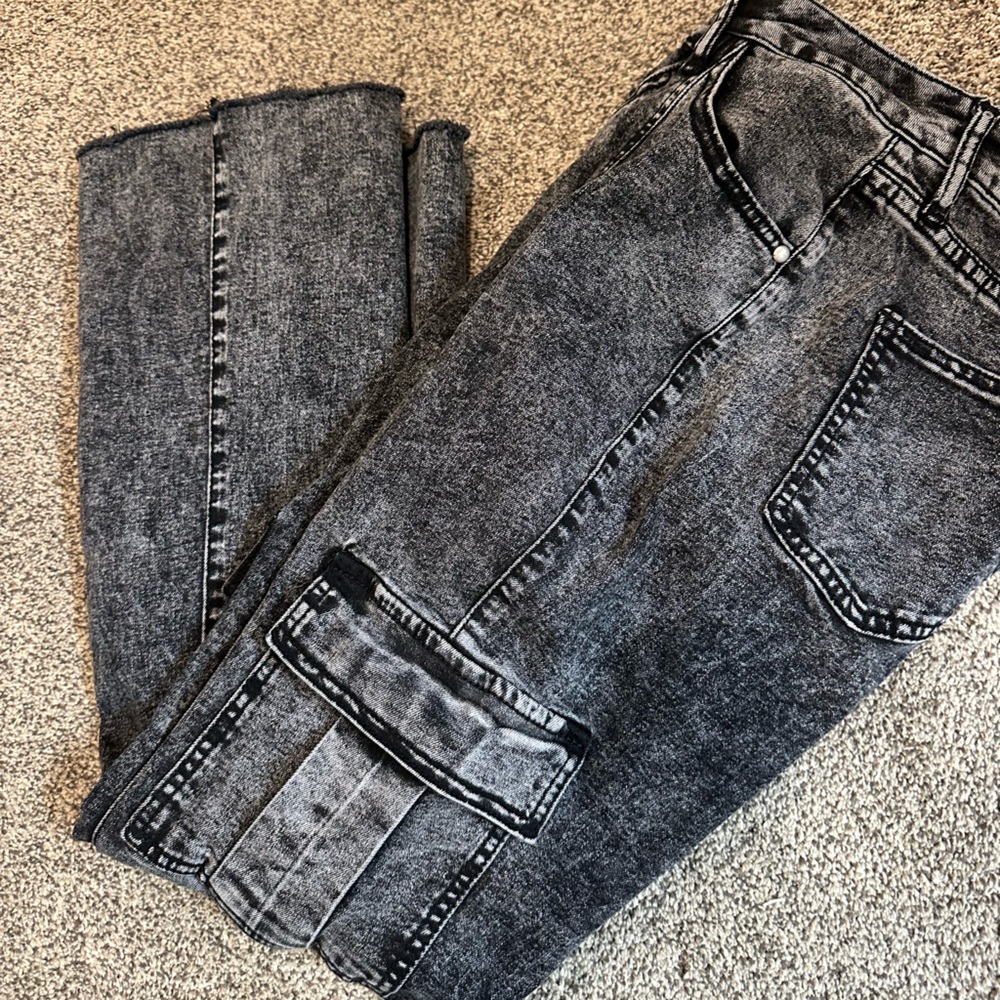Windsor High Rise acid washed Cargo Jeans medium - Picture 2 of 10